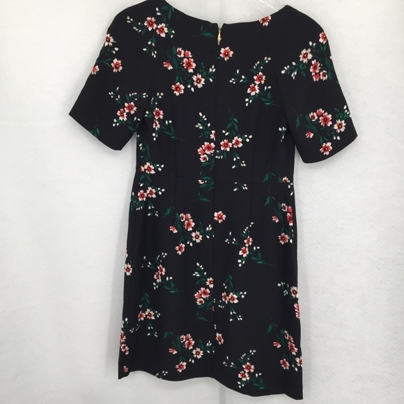 Draper James black floral dress v-neck shift red green a-line Reese new 4 - Picture 5 of 6